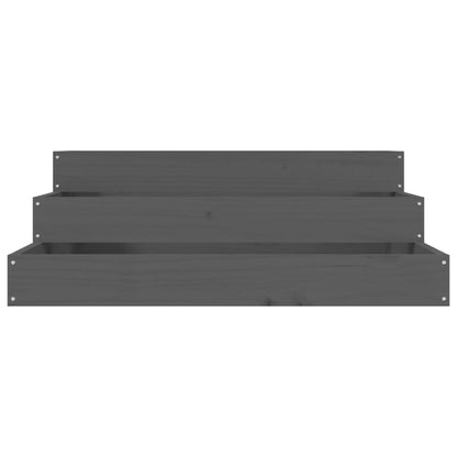 Planter Grey 78x78x27 cm Solid Wood Pine