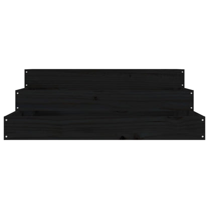Planter Black 78x78x27 cm Solid Wood Pine