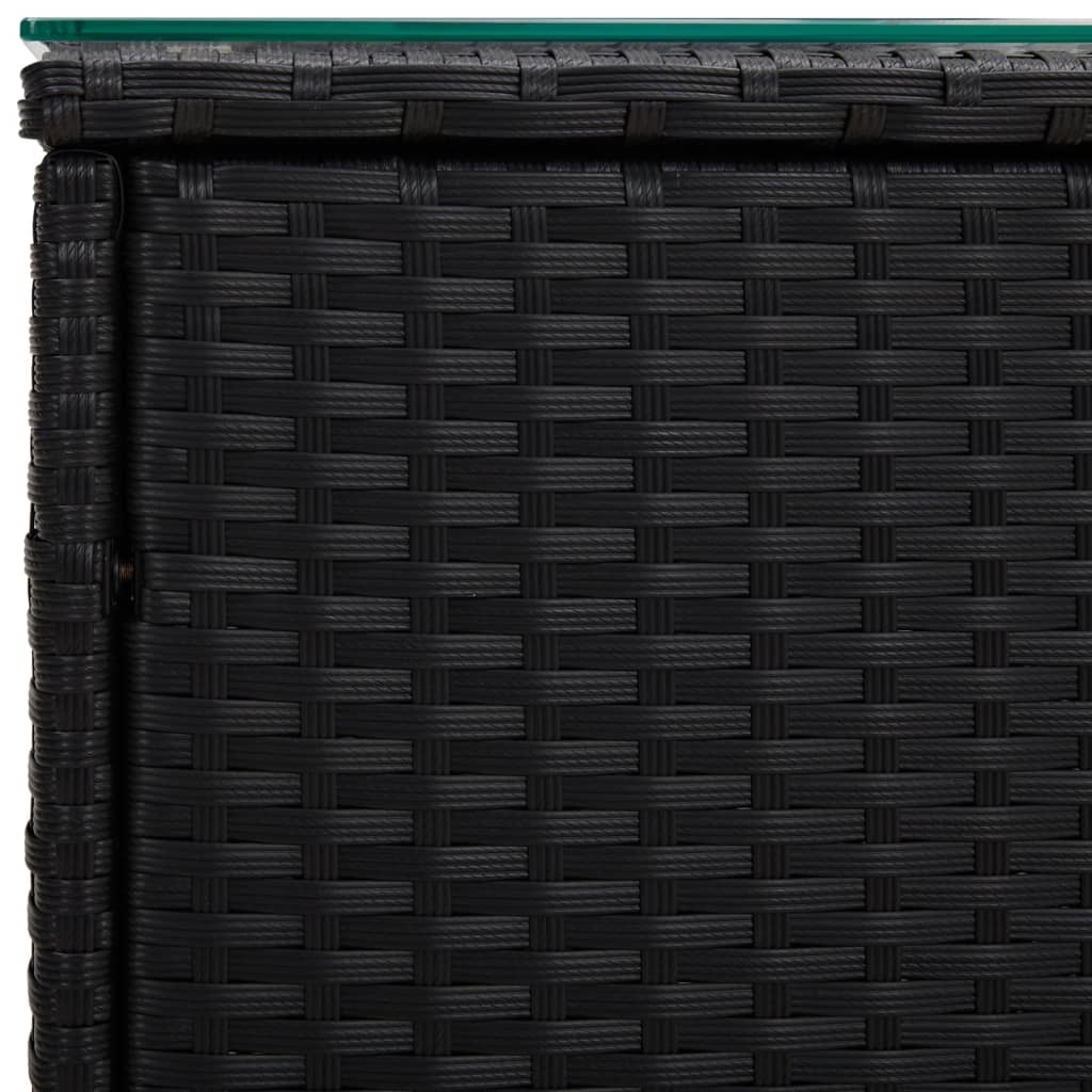 Side Table | Black | PE rattan | Compact |  Durable  | Side Table