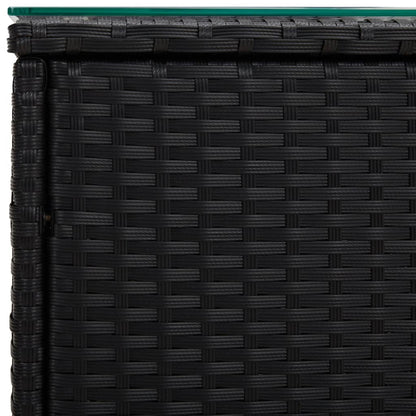 Side Table | Black | PE rattan | Compact |  Durable  | Side Table
