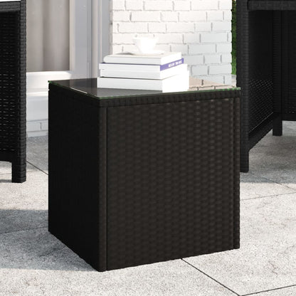 Side Table | Black | PE rattan | Compact |  Durable  | Side Table