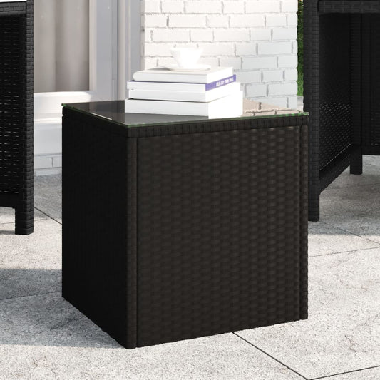 Side Table | Black | PE rattan | Compact |  Durable  | Side Table