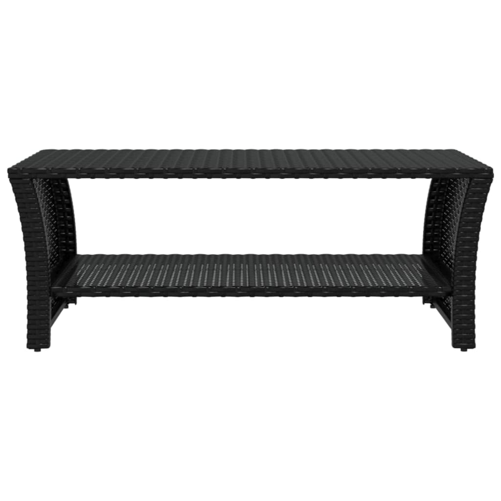 Coffee Table | Black | PE rattan, powder-coated steel | 100x50x40 cm