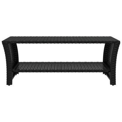 Coffee Table Black 100x50x40 cm Poly Rattan