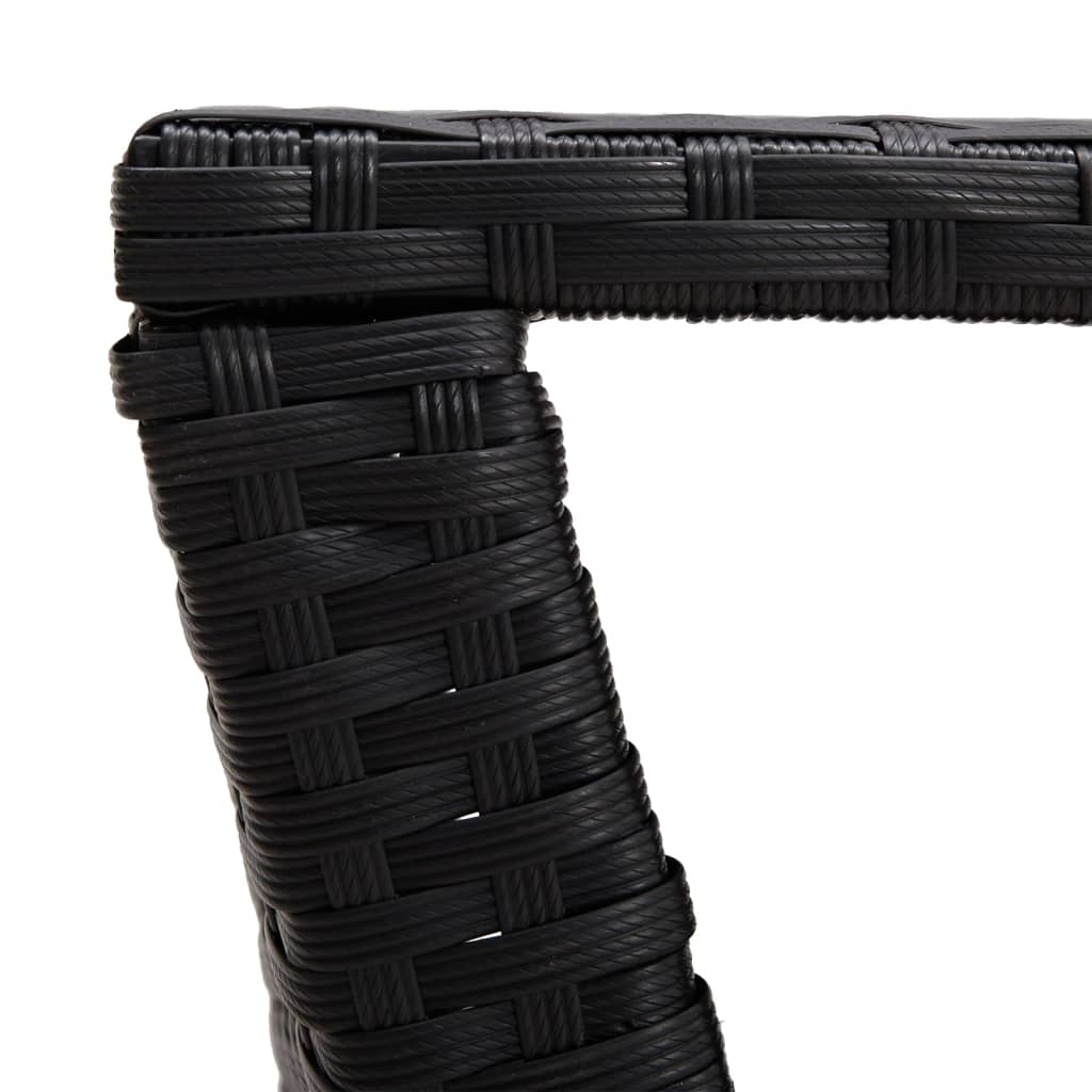 Coffee Table | Black | PE rattan, powder-coated steel | 100x50x40 cm