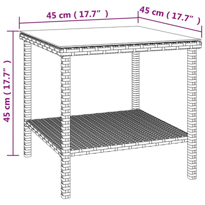 Side Table | Black | PE rattan, tempered glass, powder-coated steel