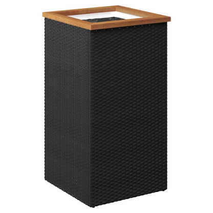 Planter Black 40x40x80 cm Poly Rattan
