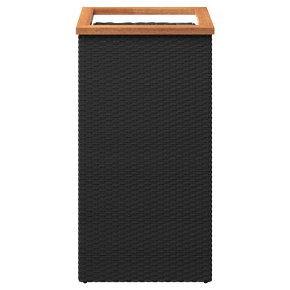 Planter Black 40x40x80 cm Poly Rattan