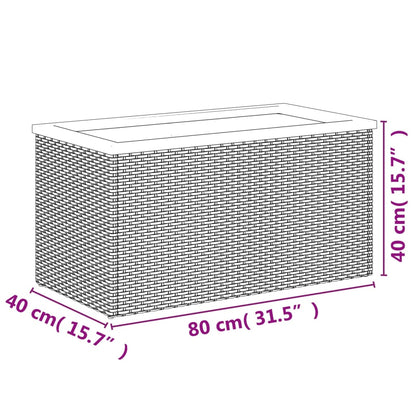 Planter Black 80x40x40 cm Poly Rattan