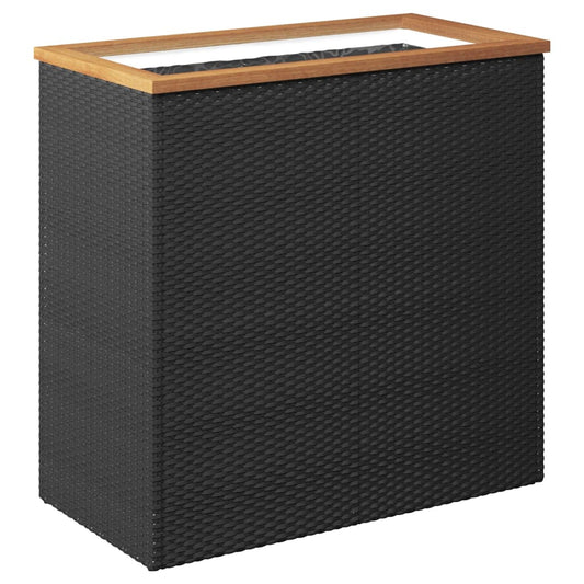 Planter Black 80x40x80 cm Poly Rattan