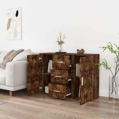 Sideboard Smoked Oak 91x29,5x65 cm Engineered Wood