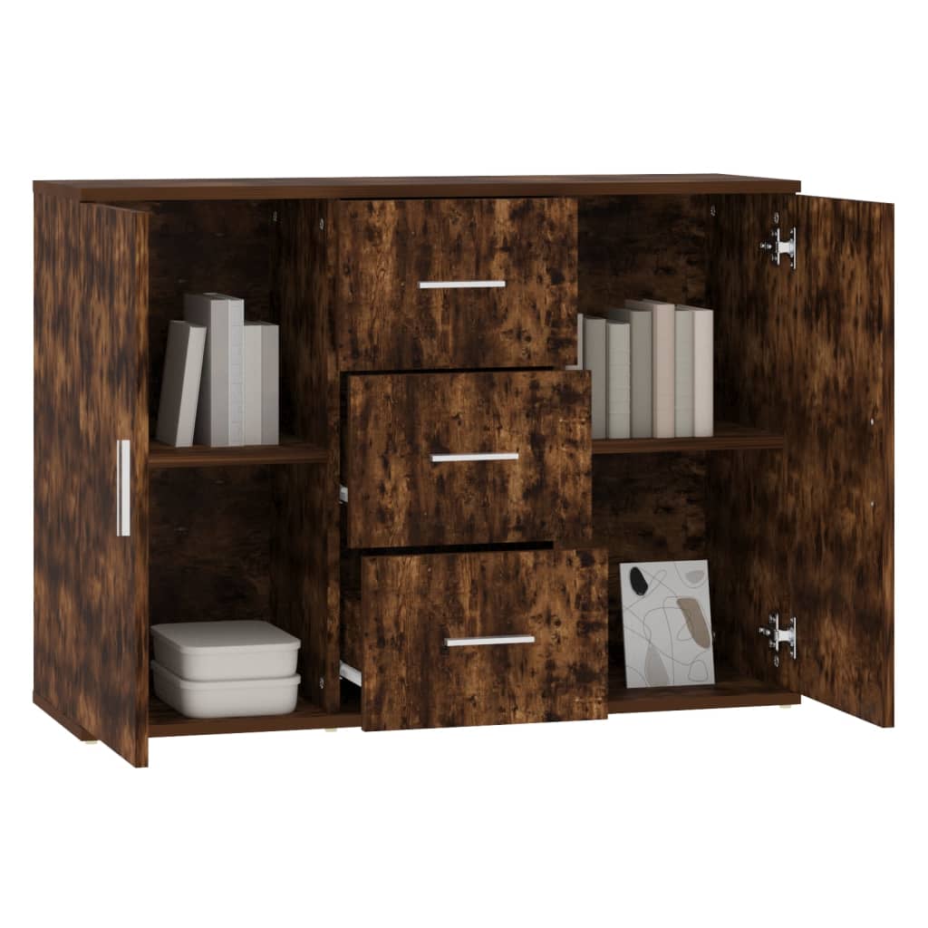 Sideboard Smoked Oak 91x29.5x65 cm Engineered Wood