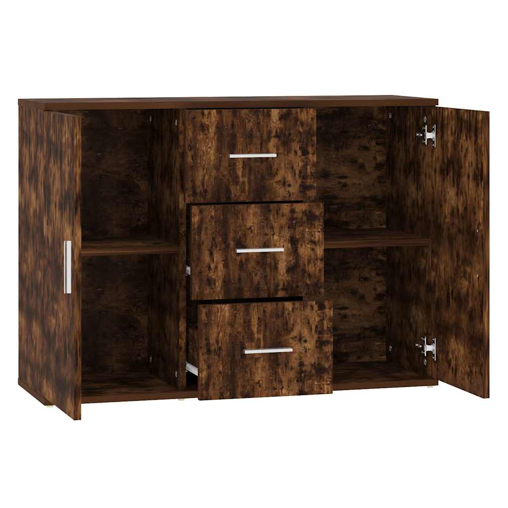 Sideboard Smoked Oak 91x29,5x65 cm Engineered Wood
