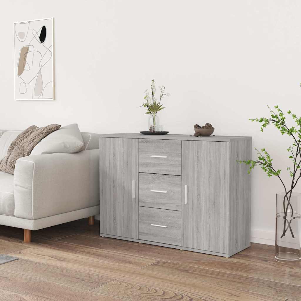 Sideboard Grey Sonoma 91x29,5x65 cm Engineered Wood