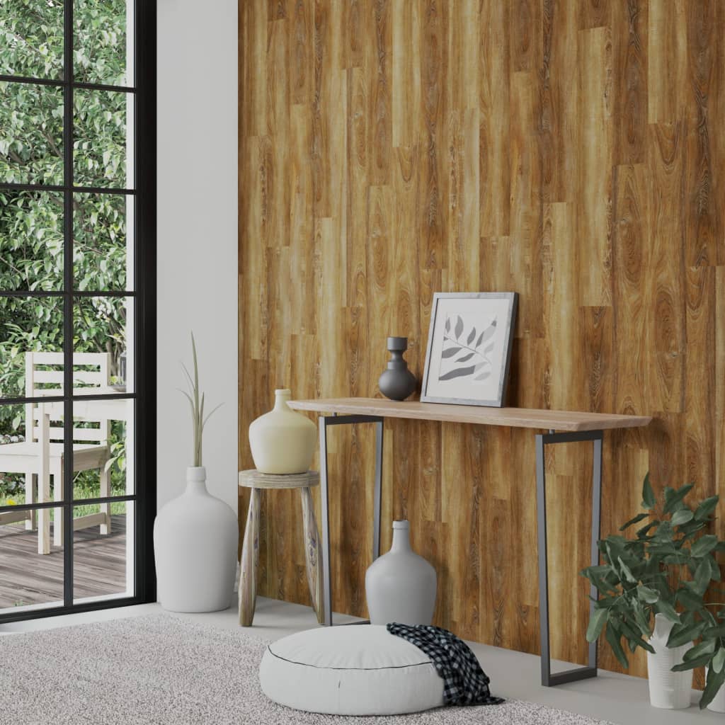 Wall Panels Wood Look Brown PVC 2.06 m²