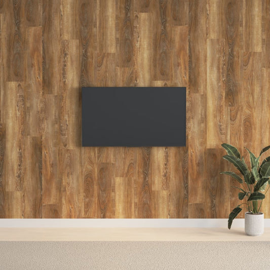 Wall Panels Wood Look Brown PVC 2.06 m²