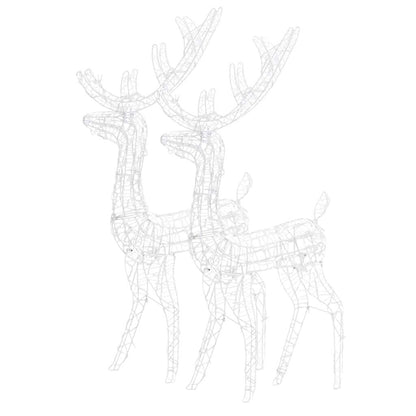 Acrylic Reindeer Christmas Decorations 2 pcs 128 cm Warm White