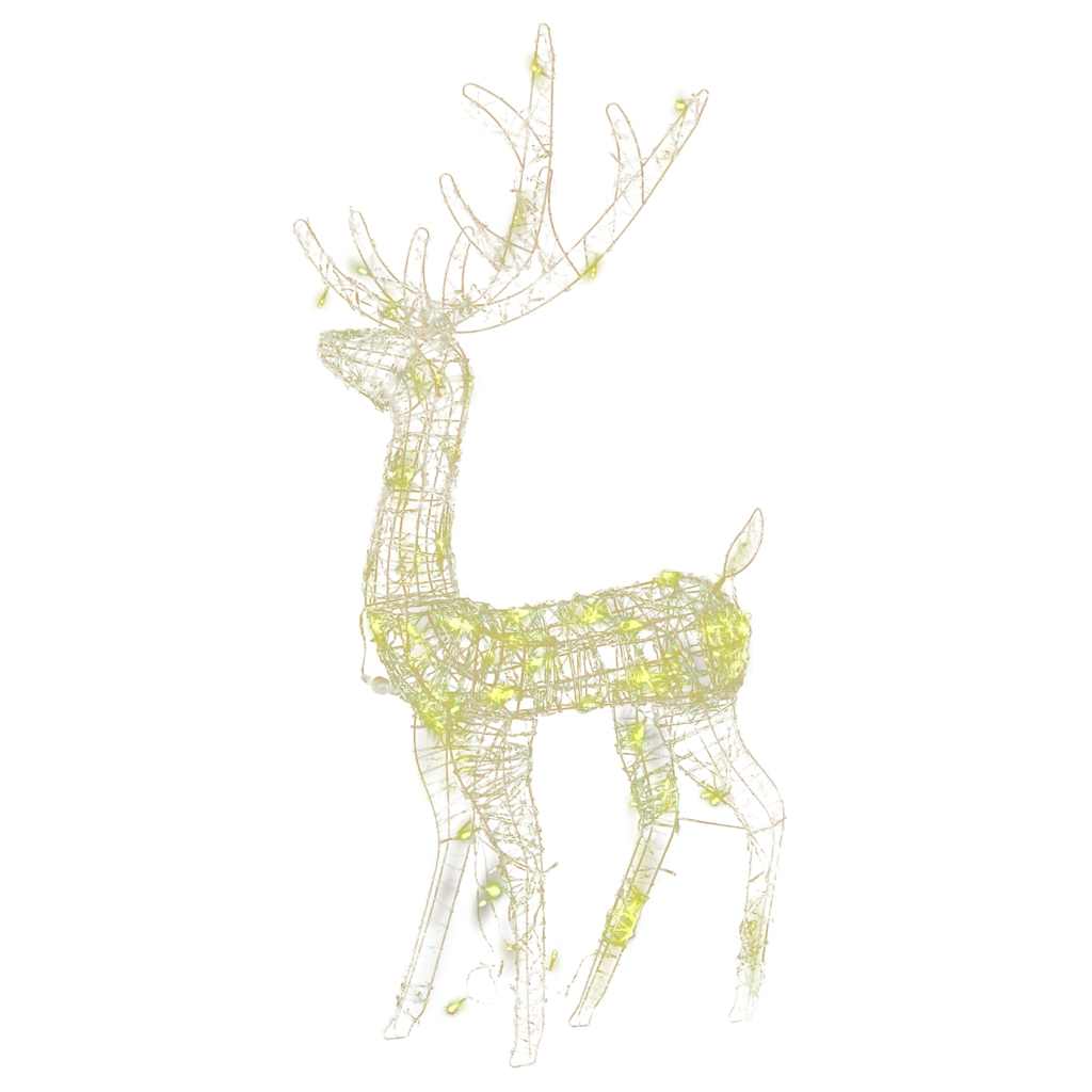 Acrylic Reindeer Christmas Decorations 3 pcs 128 cm Warm White