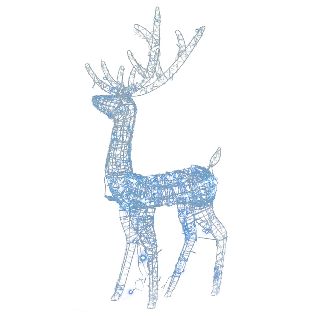 Acrylic Reindeer Christmas Decorations 3 pcs 128 cm Cold White