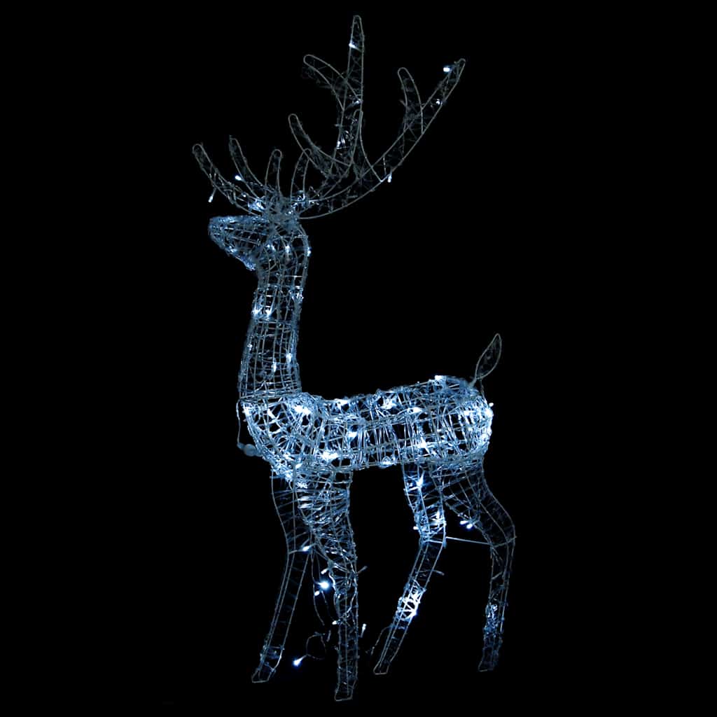 Acrylic Reindeer Christmas Decorations 3 pcs 128 cm Cold White