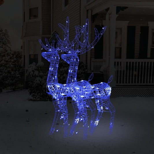 Acrylic Reindeer Christmas Decorations 2 pcs 128 cm Blue