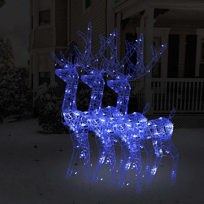 Acrylic Reindeer Christmas Decorations 3 pcs 128 cm Blue