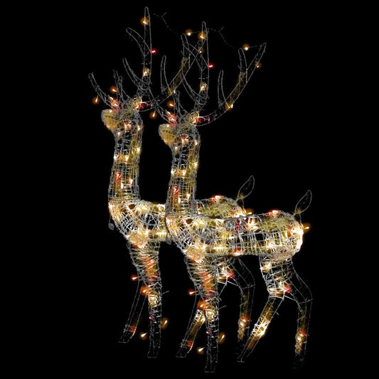 Acrylic Reindeer Christmas Decorations 2 pcs 128cm Multicolour