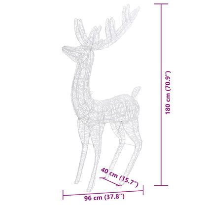XXL Acrylic Christmas Reindeers 250 LED 3 pcs 180 cm Cold white