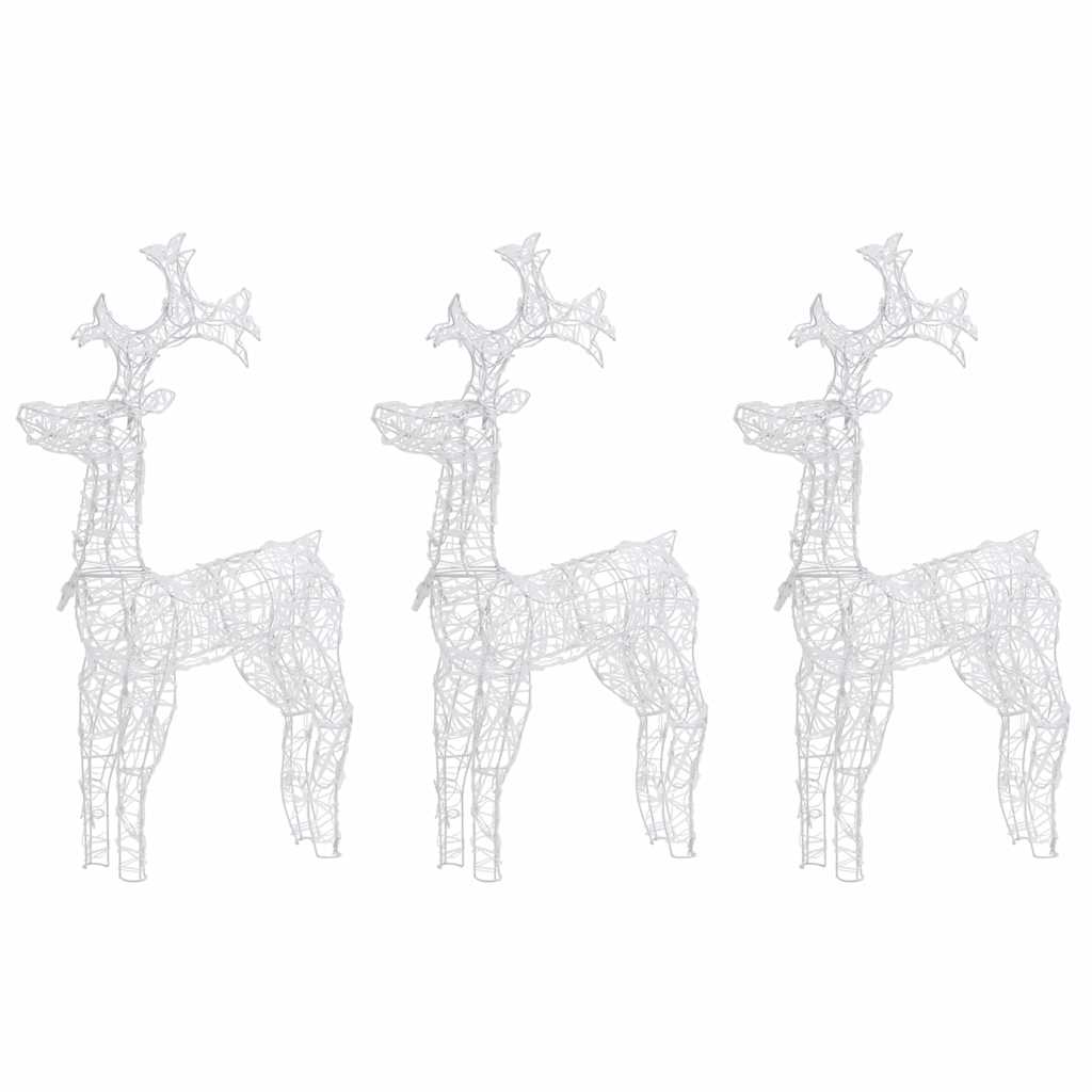 Reindeer Christmas Decorations 3 pcs 60x16x100 cm Acrylic