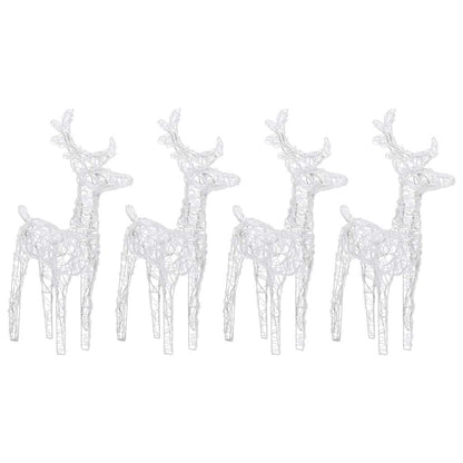 Christmas Reindeers 4 pcs Warm White 160 LEDs Acrylic