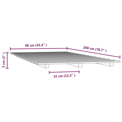 Bed Frame without Mattress White 90x200 cm Solid Wood Pine