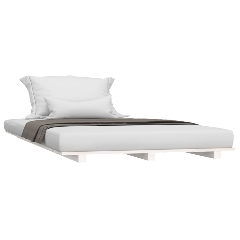 Bed Frame without Mattress White 100x200 cm Solid Wood Pine