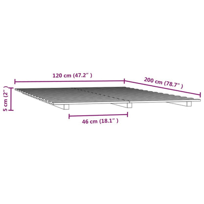 Bed Frame without Mattress 120x200 cm Solid Wood Pine