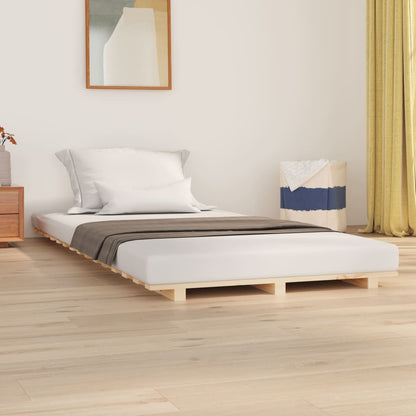 Bed Frame without Mattress 75x190 cm Small Single Solid Wood Pine