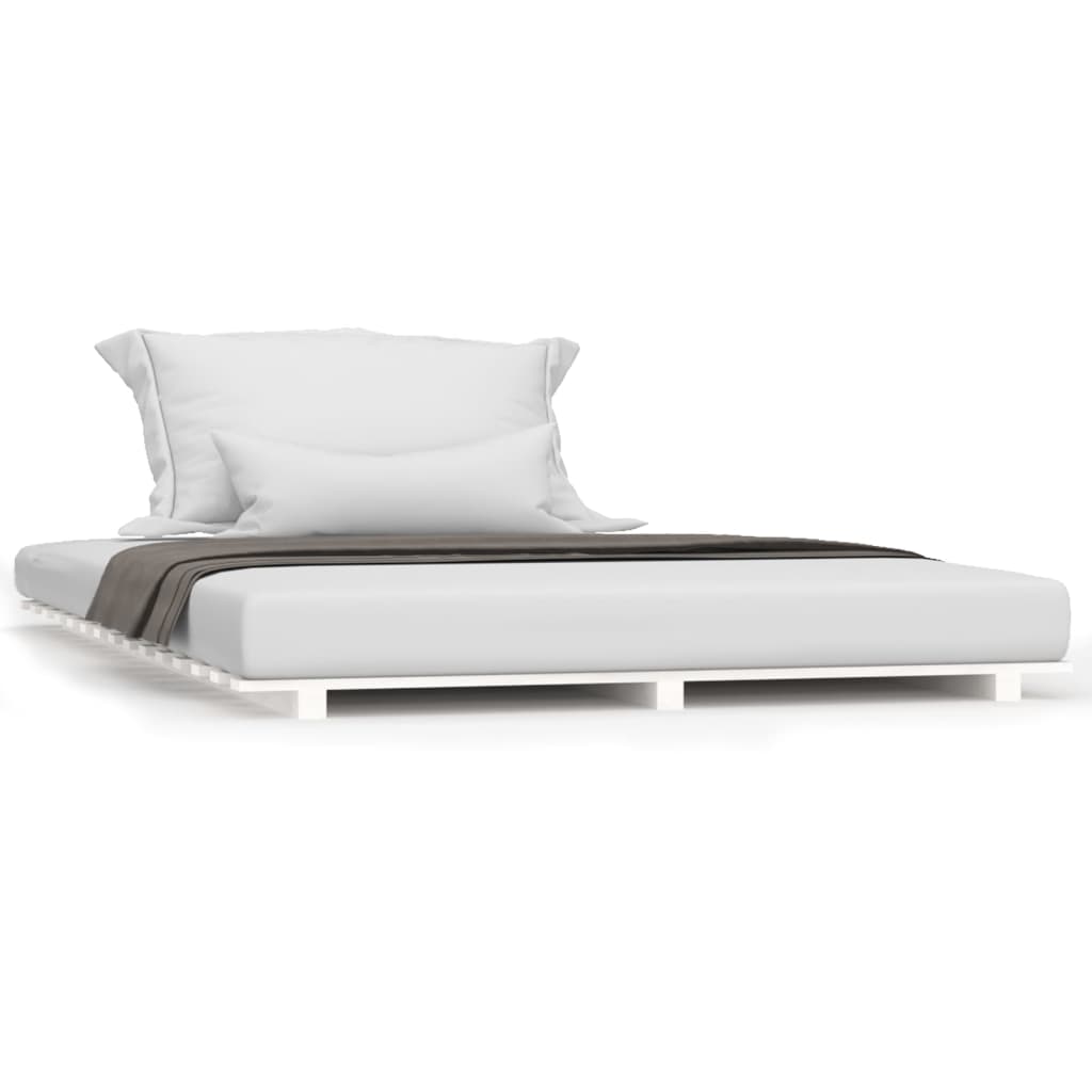 Bed Frame without Mattress White 120x190 cm Small Double Solid Wood Pine