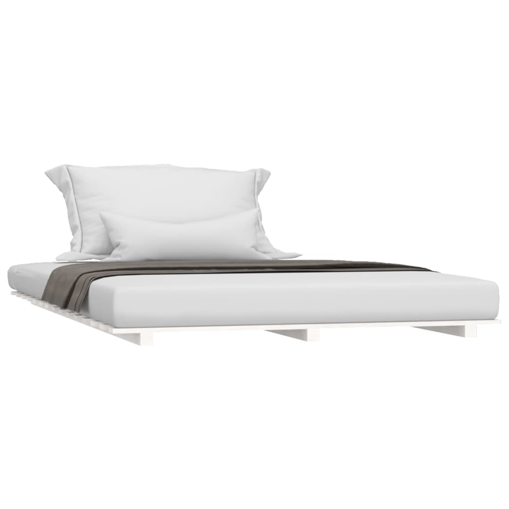 Bed Frame without Mattress White 120x190 cm Small Double Solid Wood Pine