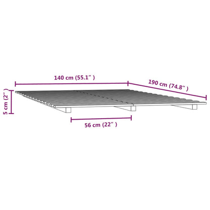 Bed Frame without Mattress 140x190 cm Solid Wood Pine