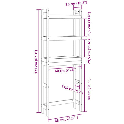 Toilet Rack 63x26x171 cm Solid Wood Pine