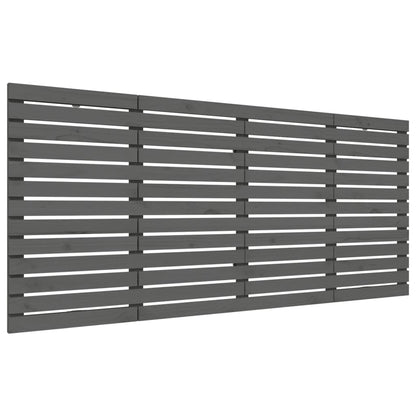 Wall Headboard Grey 206x3x91.5 cm Solid Wood Pine