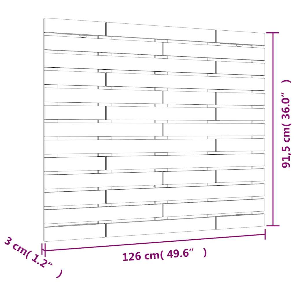 Wall Headboard 126x3x91.5 cm Solid Wood Pine