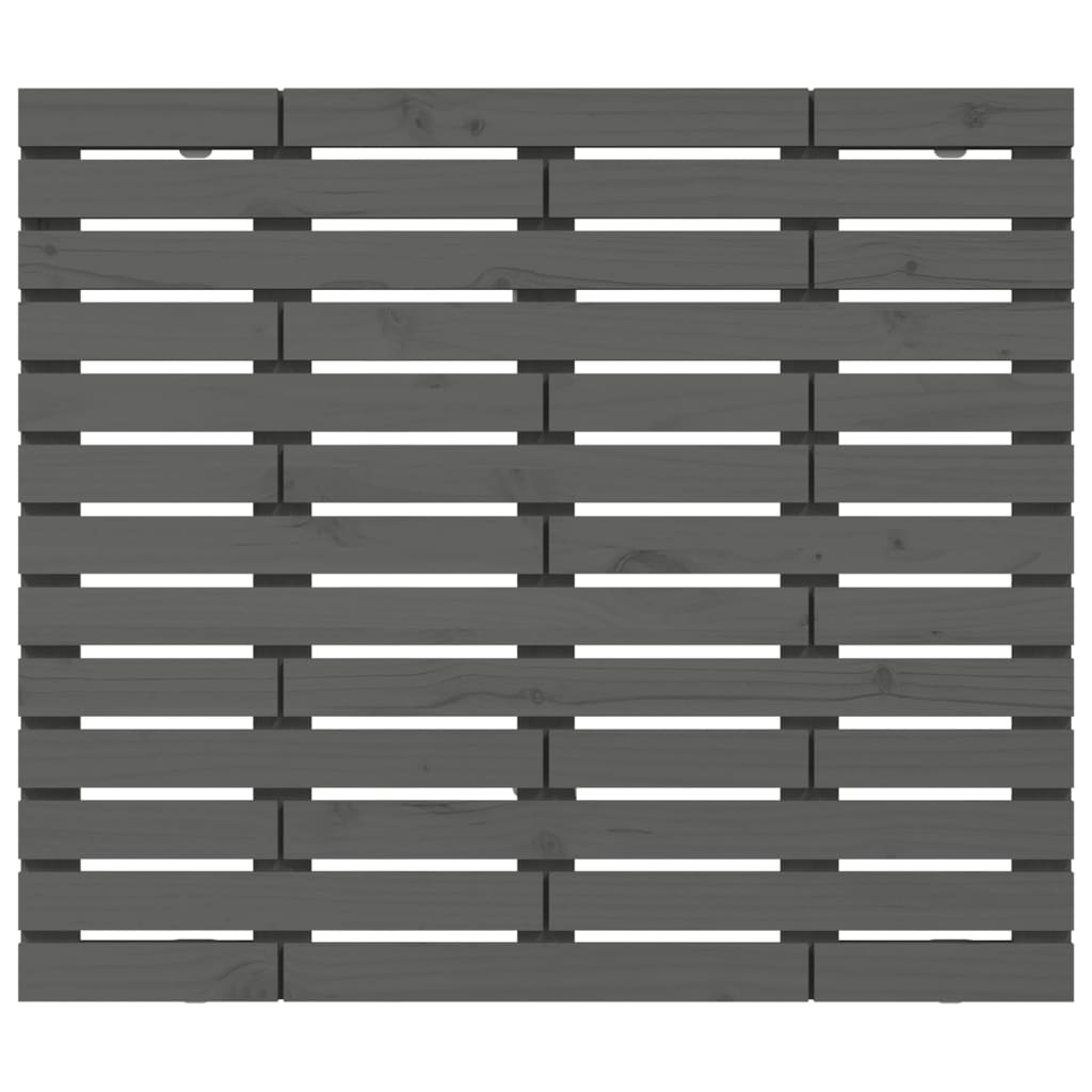 Wall Headboard Grey 126x3x91.5 cm Solid Wood Pine