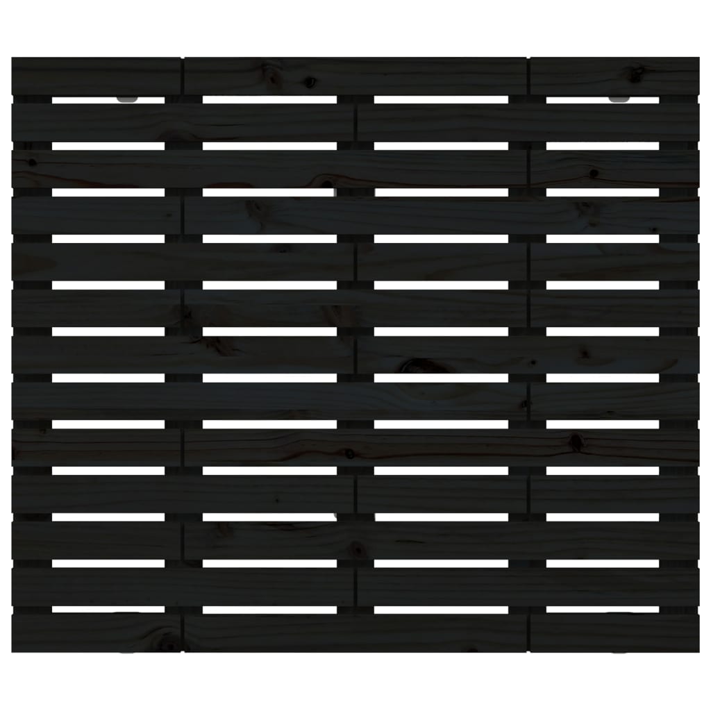 Wall Headboard Black 126x3x91.5 cm Solid Wood Pine