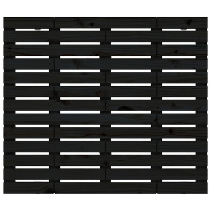 Wall Headboard Black 126x3x91.5 cm Solid Wood Pine