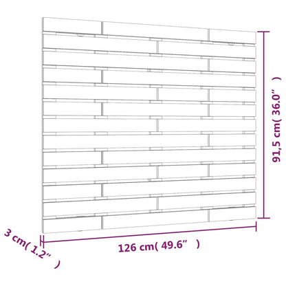 Wall Headboard Black 126x3x91.5 cm Solid Wood Pine