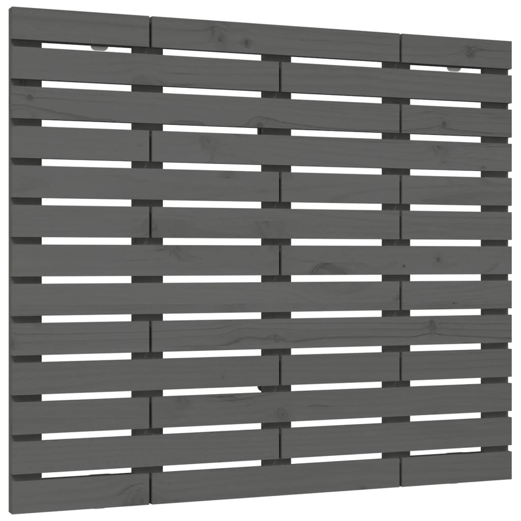 Wall Headboard Grey 146x3x91.5 cm Solid Wood Pine