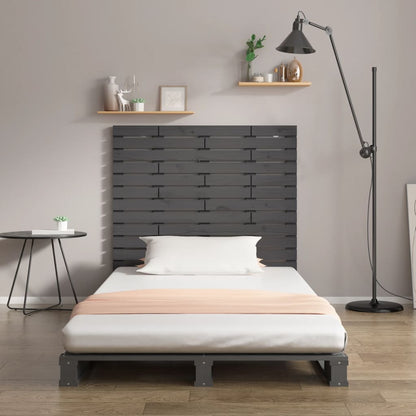 Wall Headboard Grey 146x3x91.5 cm Solid Wood Pine