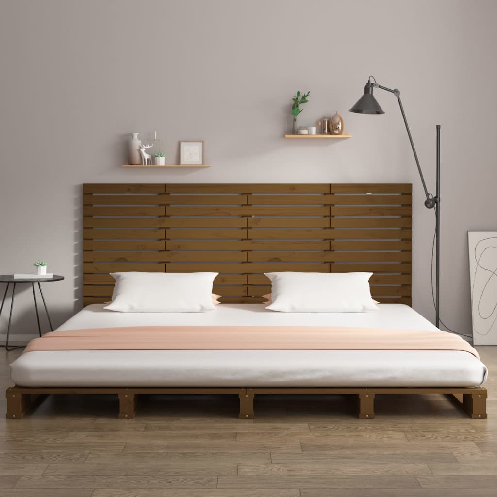 Wall Headboard Honey Brown 156x3x91.5 cm Solid Wood Pine