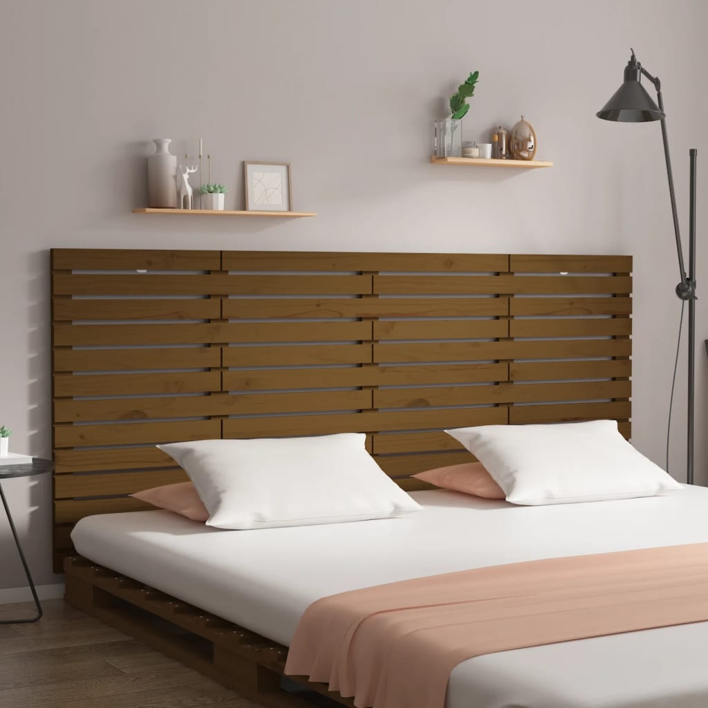 Wall Headboard Honey Brown 156x3x91.5 cm Solid Wood Pine