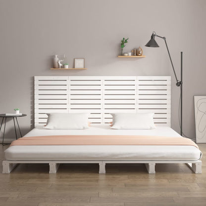 Wall Headboard White 166x3x91.5 cm Solid Wood Pine