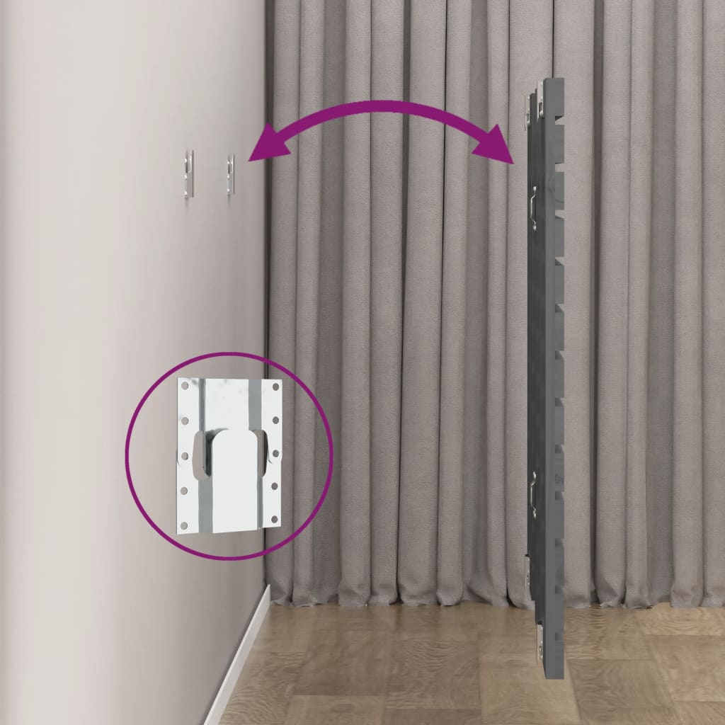 Wall Headboard Grey 166x3x91.5 cm Solid Wood Pine